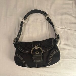 Coach Black and Silver Shoulder Bag
